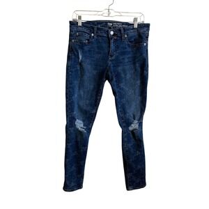 Gap Girlfriend Ankle‎ Jeans Floral Distressed Dark Wash Denim Size 2/26R